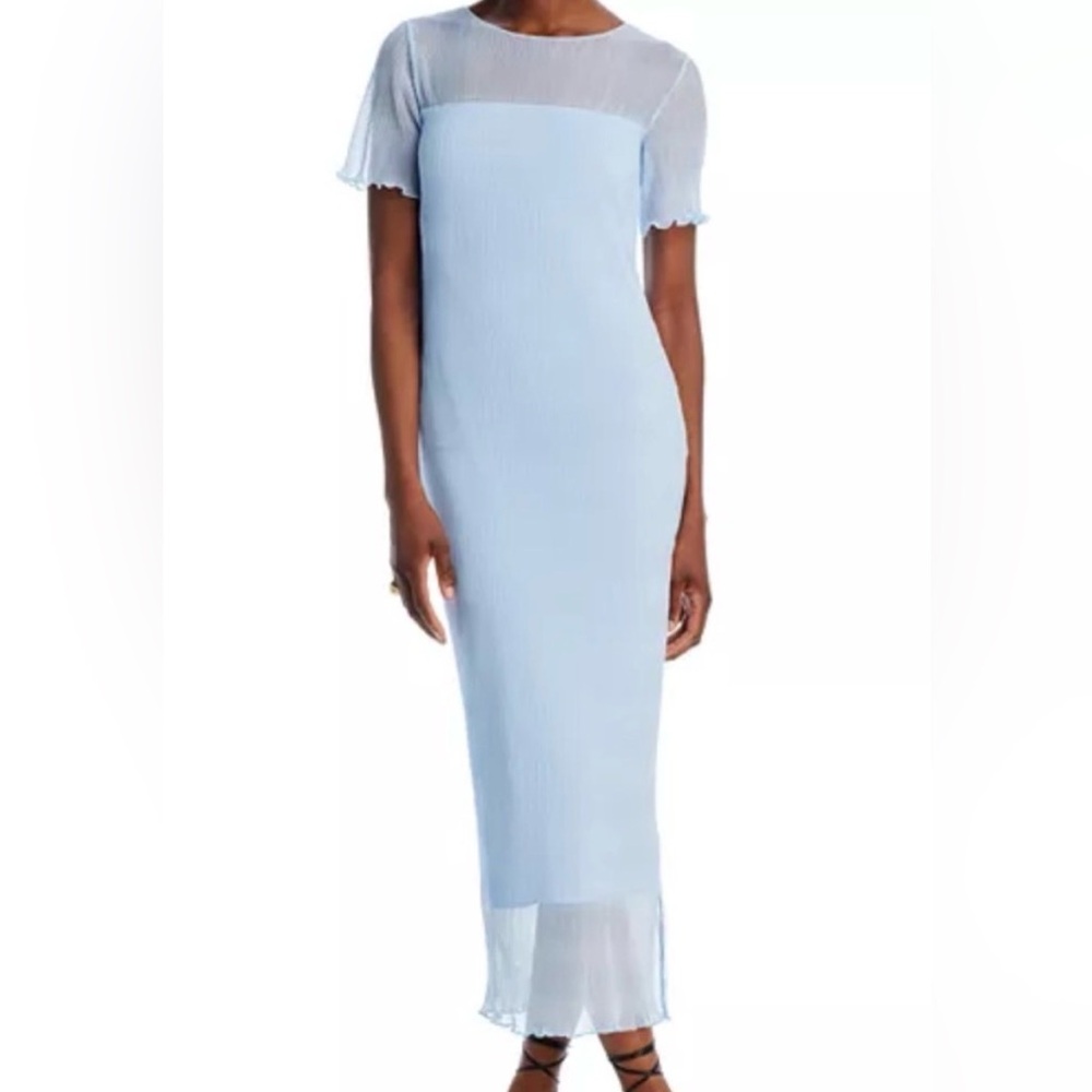 Worn Once French Connection Pale Blue Ribbed Midi Dress